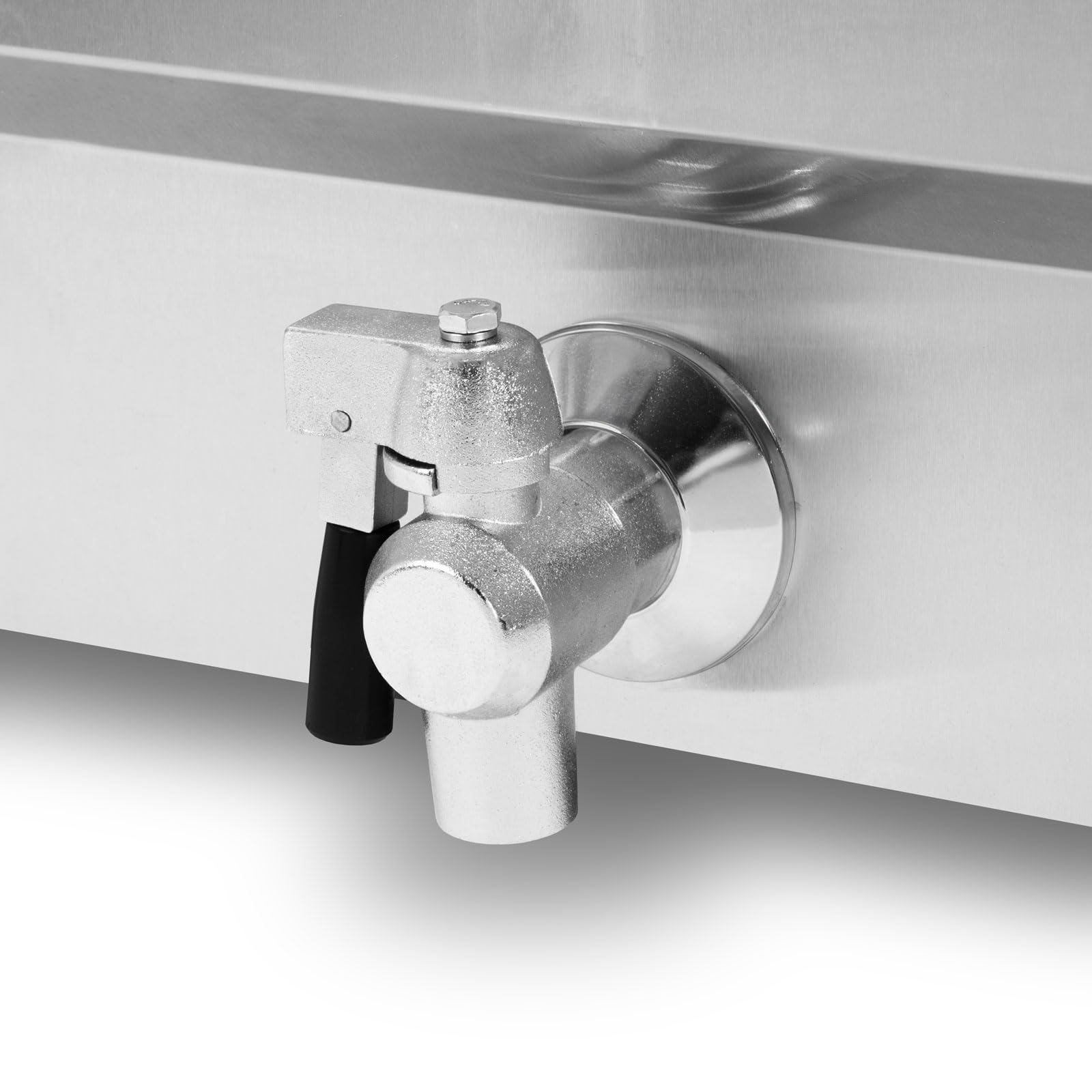 VERTES Freidora Acero Inoxidable 25L, 5000W, 230V, Principio de zona fría, Temperatura ajustable sin escalonamientos 50-250°C, Grifo de vaciado, Cesta de freír, Botón de reinicio