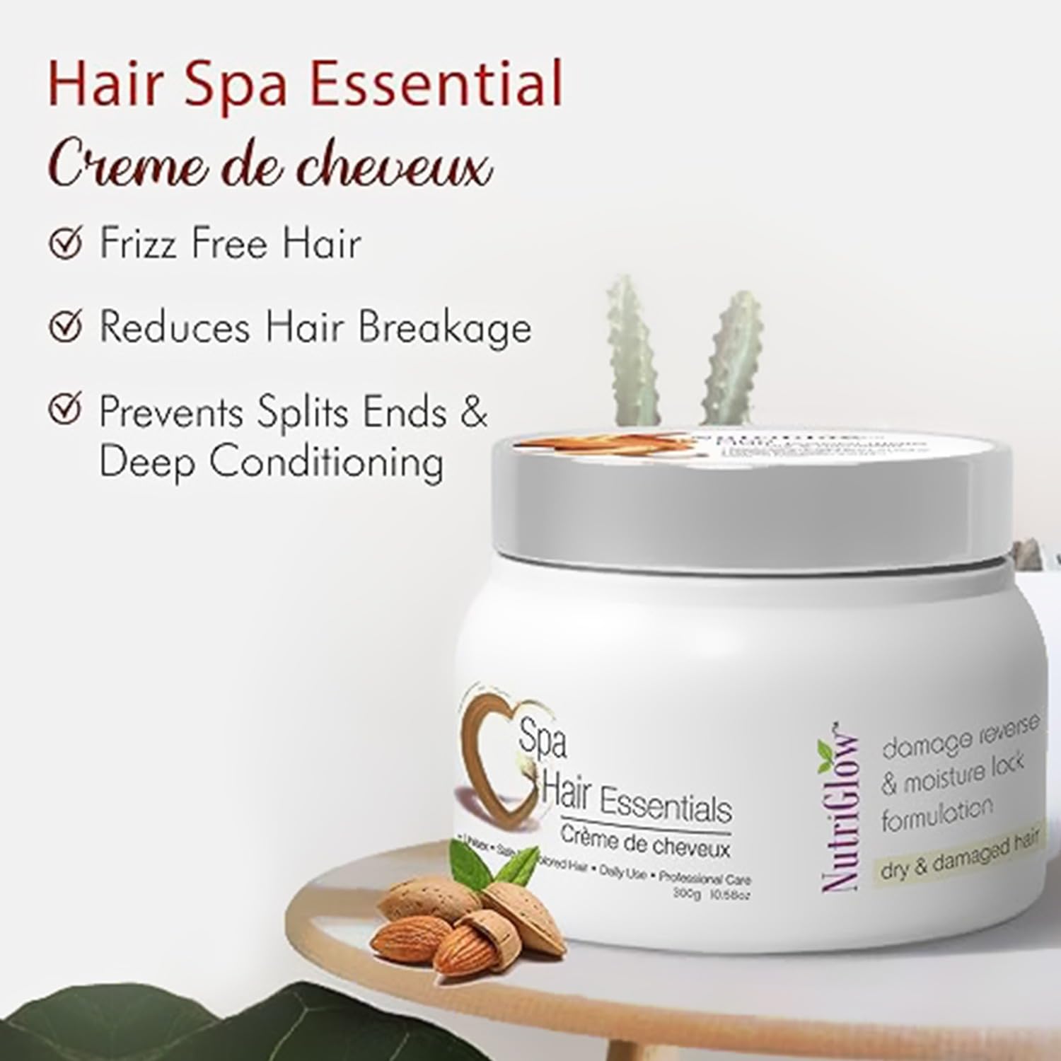 NutriGlow Hair Spa Cream with Damage Reverse & Moisture Lock Formulation for Dry & Damaged Hair - 300g 1