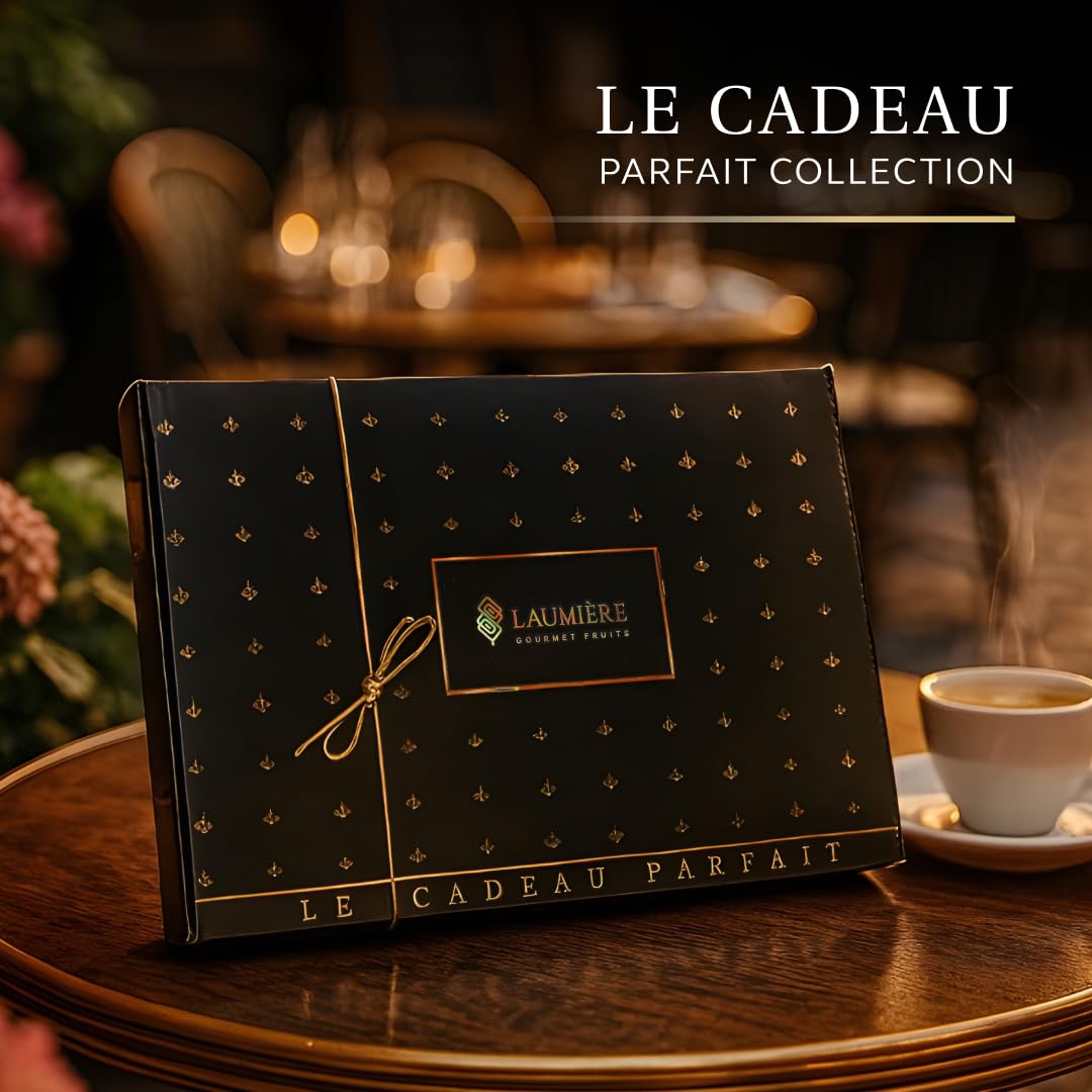 Laumière Gourmet Fruits - Le Cadeau Parfait Collection - Grande Gourmet Gift Box (24 Treats) - Hannoukah - Kosher- Vegan Healthy Dried Fruits & Nuts Gift Basket - No Added Cane Sugar - Sweets