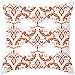 Lieson Fundas de almohada de Navidad, 1 funda de cojín de sofá de 20 x 20 de 50 x 50 cm, diseño de flores, color naranja, blanco, poliéster