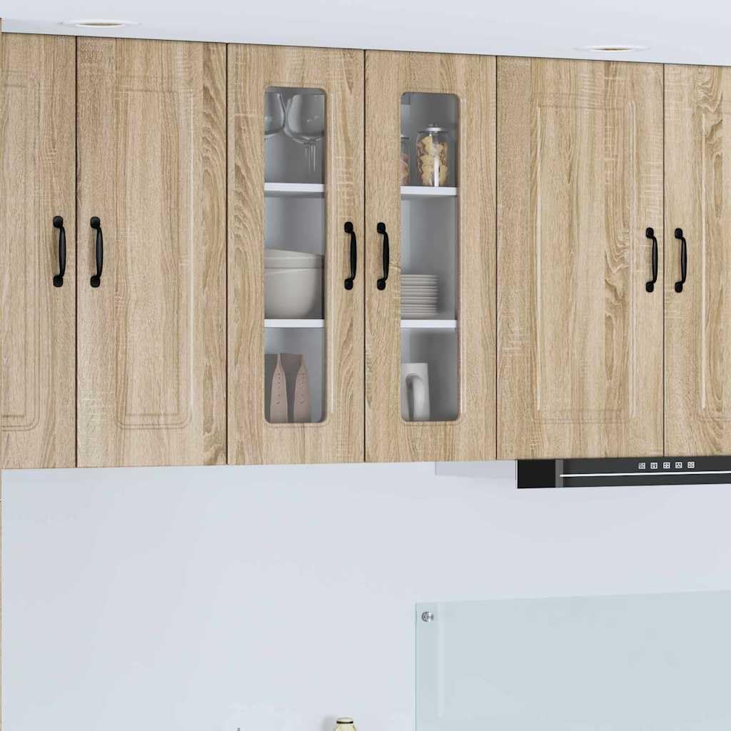Küchenwandschrank Sonoma-Eiche 60x31x80 cm aus Holzwerkstoff mit 3 Regalen Modernes Design & Robustheit Langlebigkeit wandmontierbar für Küche Wohnküche Gastro