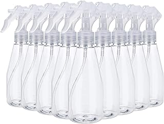 Suwimut 9 Pieces Plastic Spray Bottle, 200ml Clear Misting Spray Bottle for Hair, Water, Plant, Refillable Empty Fine Mist Sprayer for Travel, Cleaning Solutions, Gardening, Skin Care