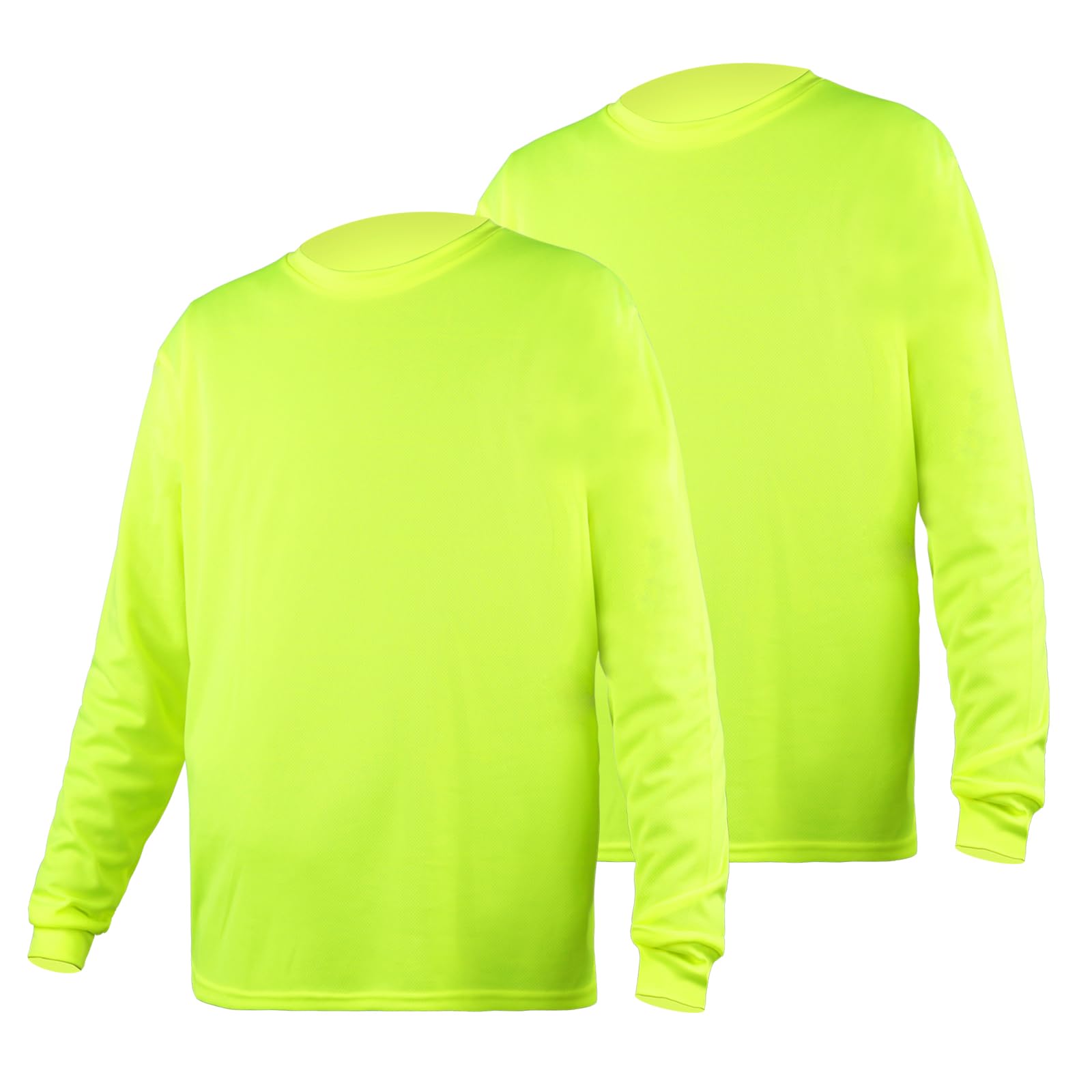 HYCOPROT High Visibility Safety Shirts Sun Protection Long Sleeve Work T Shirt Construction Shirts for Men Women