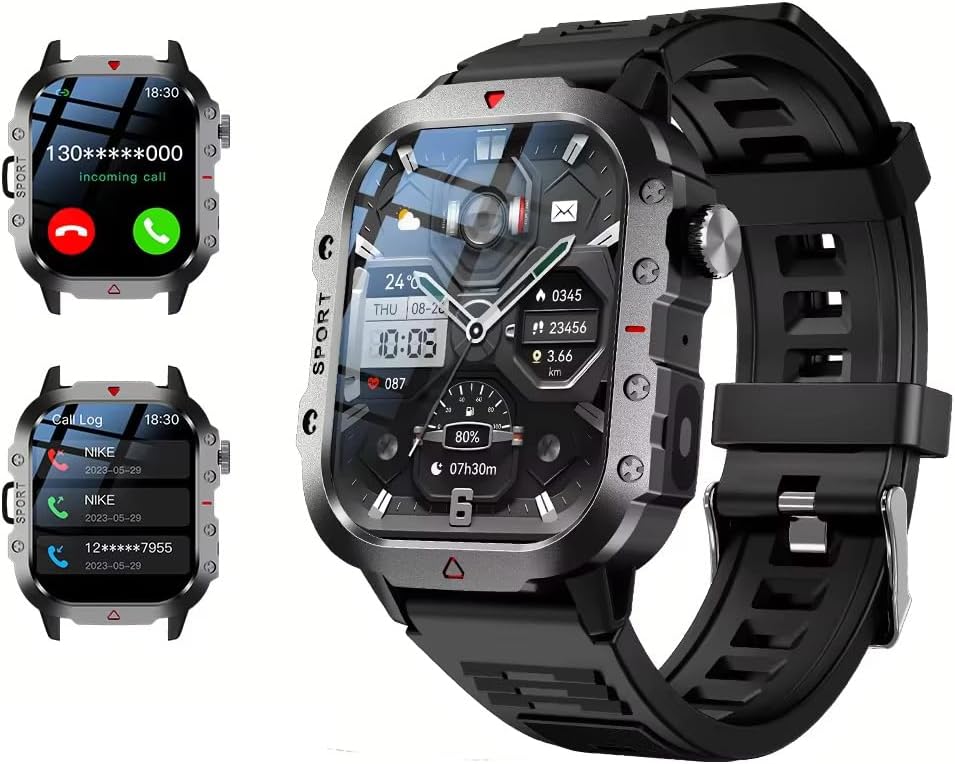 VANIR Smart Watch with AMOLED Always-On Display, Bluetooth Calling, Waterproof Fitness Smartwatch with Heart Rate & Sleep Monitor, Compatible with Android iOS for Men & Women