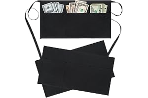 3-Pack Stylish Waitress Server Aprons with 3 Pockets - Waterproof, Half Waist Design