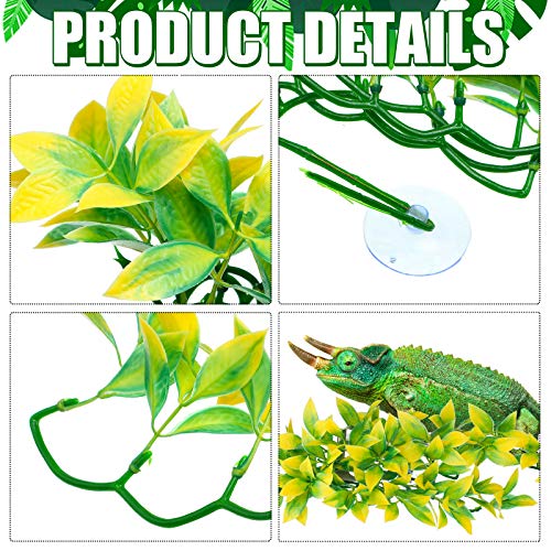 image for Chuangdi 4 Pieces Artificial Reptile Plants Reptiles Terrarium Hanging
