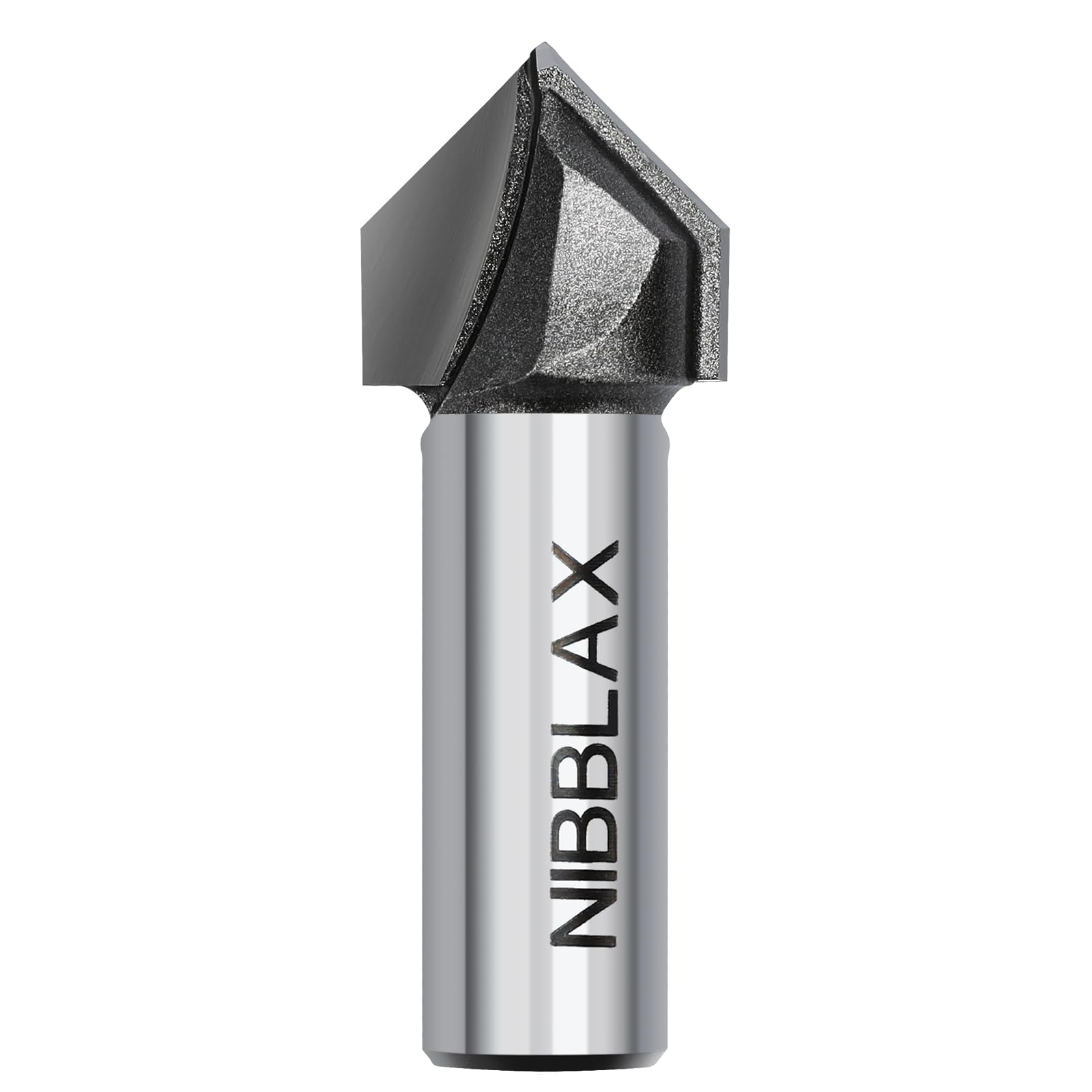 NIBBLAX 90 Degree V Groove Router Bit 1/2" Shank, 7/8" Cutting Diameter x 3/4" Cutting Depth, Carbide Tipped V-Groove Router Bits for Grooving
