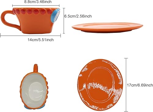 Miniatura 5 de KOSMO MASA Tazas de café Ace Hat de una pieza de anime Ace Hat Orange Ceramic Tea Milk Cup Novedad Oficina Taza de Oficina Colección Regalos para