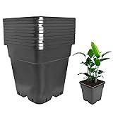 Plant Pots Flower Pot 10-Pack 5 Gallon Planter Nursery Pot Garden Seedling Planters Containers Plastic Injection Molded Pots with Drainage Holes for Outdoor Indoor Plants Vegetables, Black Black...