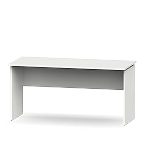 MUEBLES PITARCH | Mesa Despacho, Escritorio Grande de Estudio, Mesa Ordenador, Oficina, Blanca, 76x155x68cm (Alto x Ancho x Fondo) Moderna Modelo Rívoli