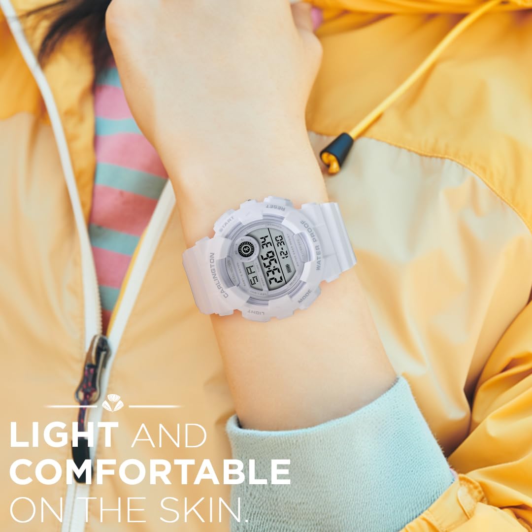 Carlington Kids Digital Watch for Boys and Girls Multicoloured Band with Alarm and Date Display - 9121 3