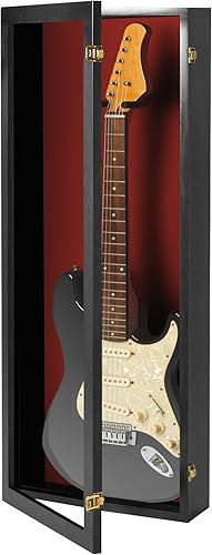 Miniatura 9 de PENNZONI Vitrina para guitarra eléctrica, estuche acrílico para guitarra eléctrica, soporte de pared, estuche de pared para guitarra hecha de marco