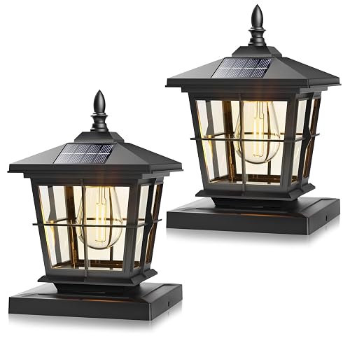 NIORSUN Solar Post Lights Outdoor, Fence Post Solar Lights with