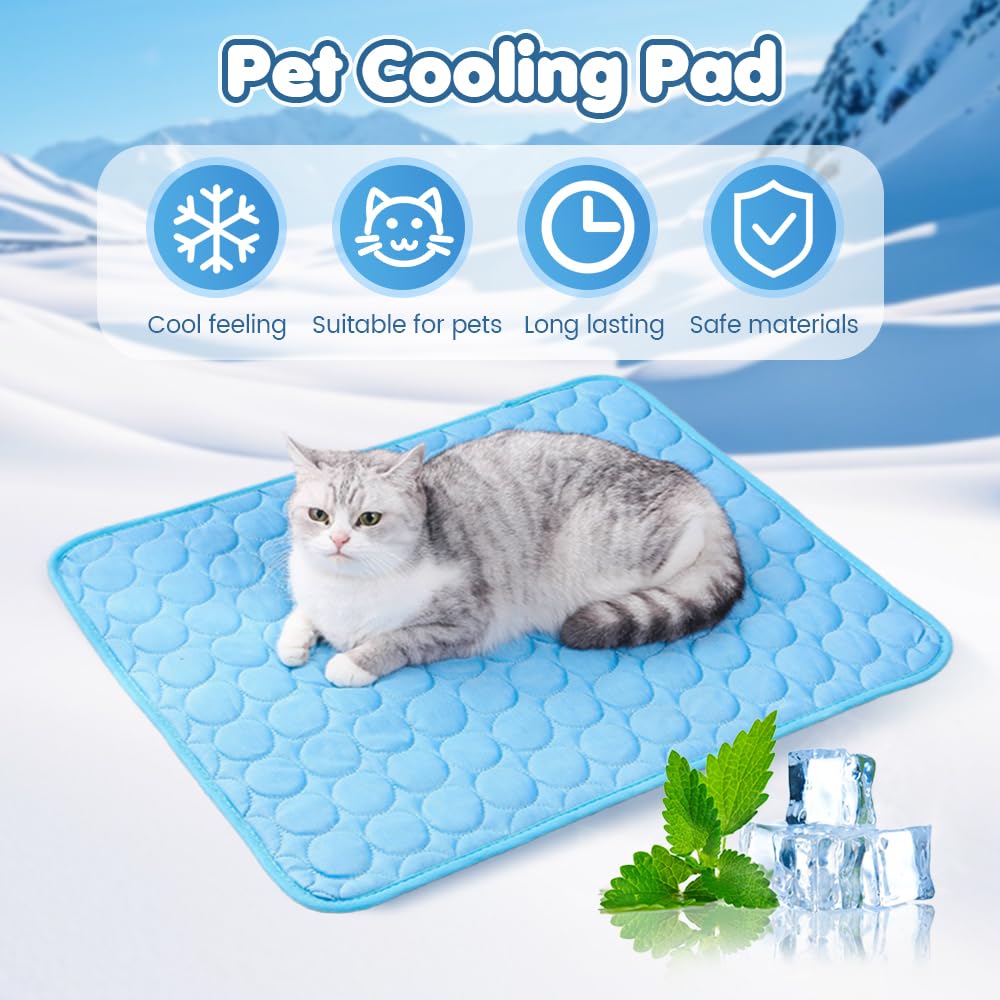 Generisch Kühlbett für Hunde, 2025 Neu Die Innovative Kühlmatte Für Hunde, Selbstkühlende Hundematte Dog Cooling Mat Pad Kühlmatte Katze Eiskühler (Dunkelblau, XL)