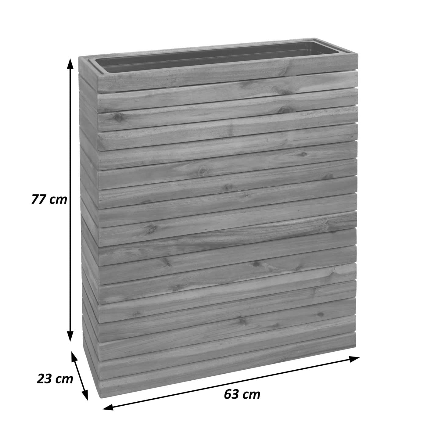 Mendler Pflanzkasten HWC-L21AM 77x63x23cm Akazie - braun | Hochbeet, Pflanzkübel, Blumentopf, eckig Outdoor, Holz, FSC®-Zertifiziert