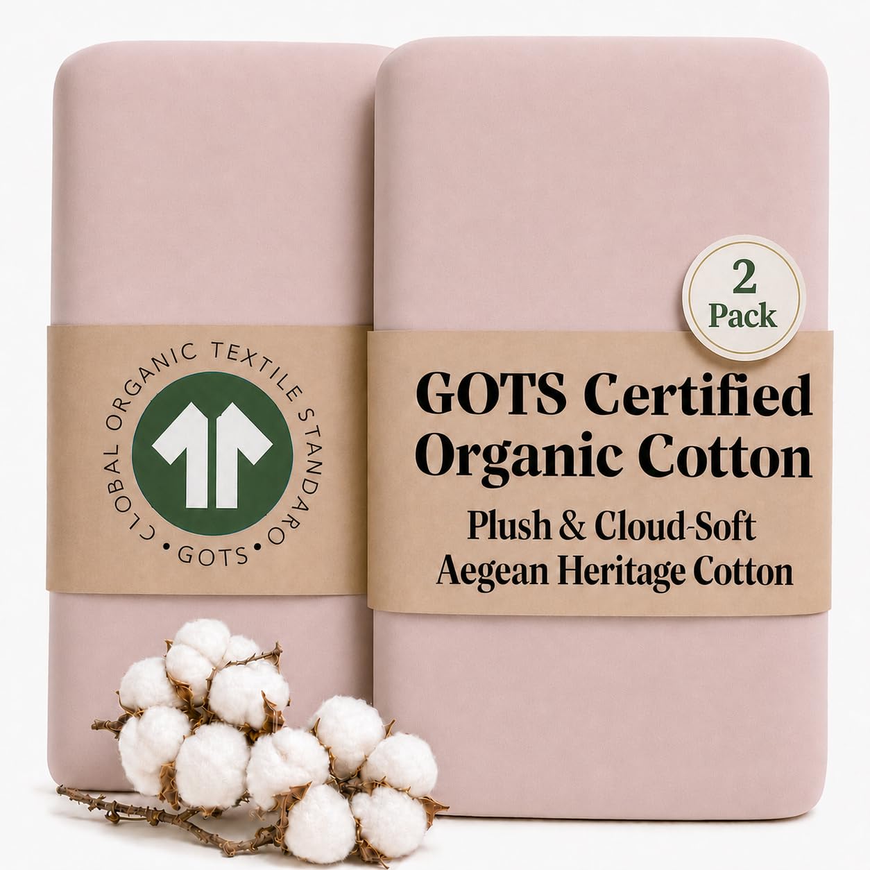 Bunnyjik Organic Next To Me Crib Sheets 90x50 / 90x55 cm – Gots Certified Thickest & Softest GOTS Organic Cotton 200GSM – Bedside Sleeper Sheet, Next2me Bedside Crib Fitted Mattress Sheets