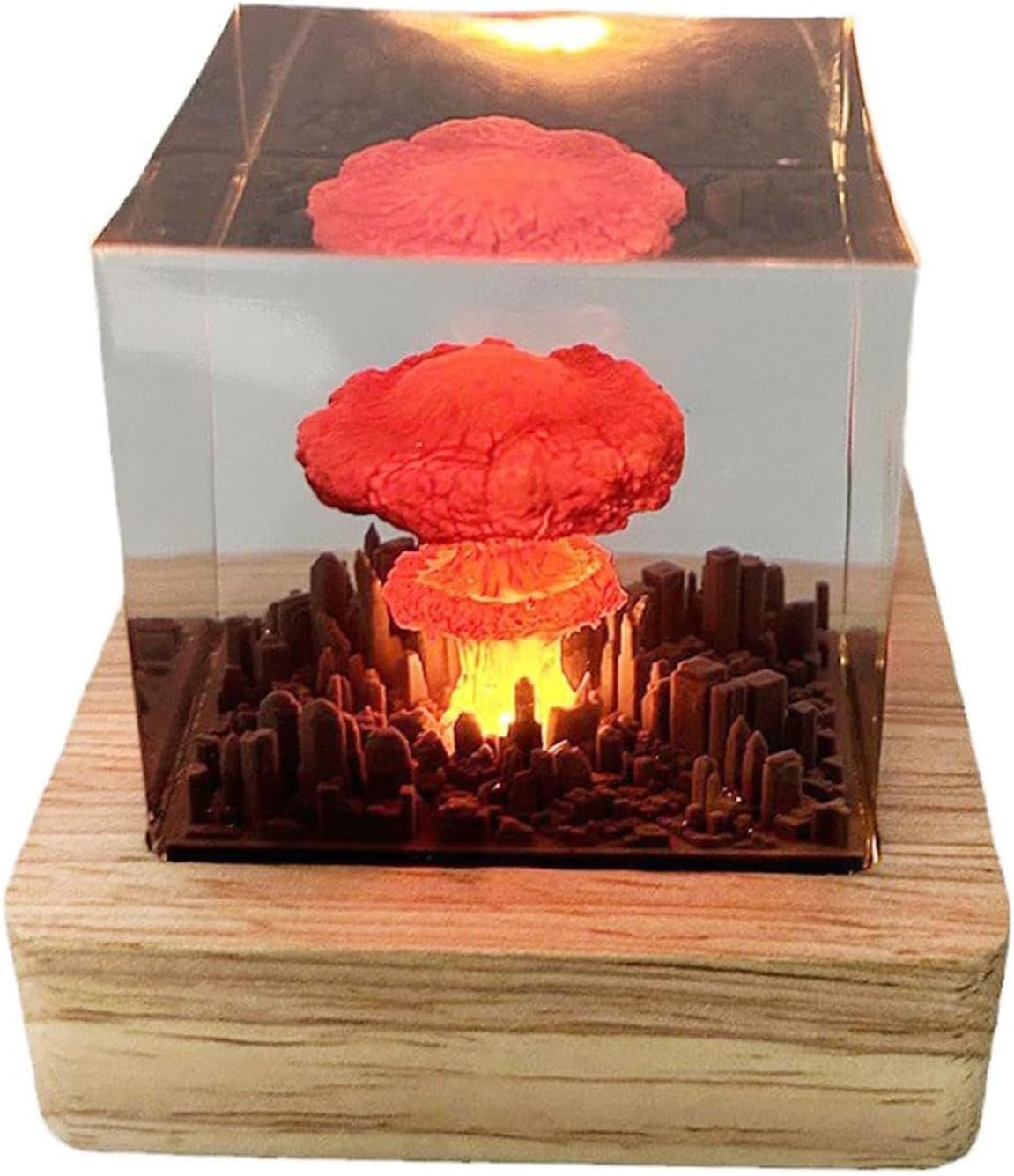 3D Nuclear Explosion Mushroom Cloud Night Light,LED Nuclear Explosion Bomb Mushroom Cloud Lamp,Bedside Mood Light,Cute Nuclear Explosion Model Night Lamps,Atmosphere Lamp,for Home Decor