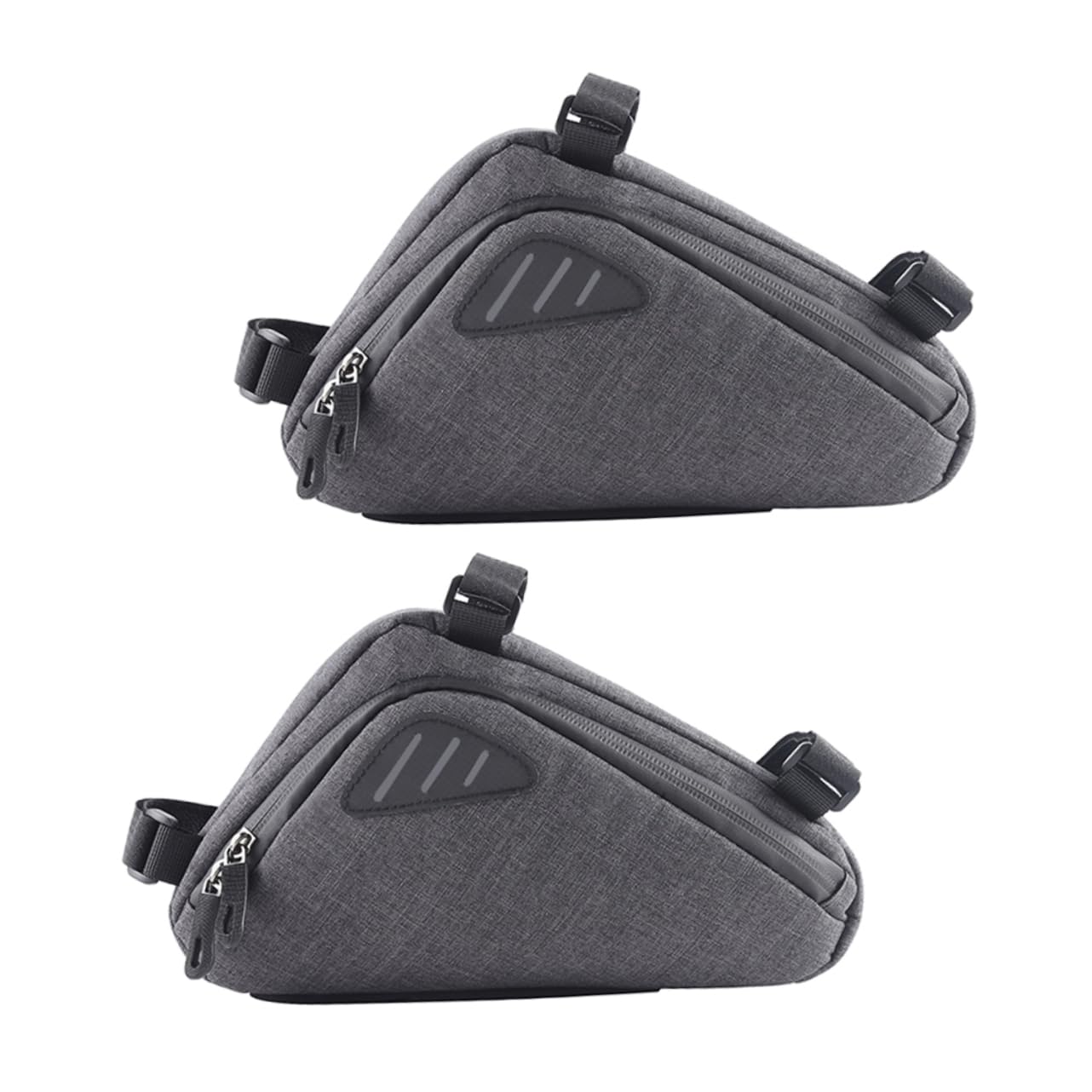 SUPVOX 2pcs Triangle Bike Frame Bag Reflective Under Top Tube Storage for Road Mountain Biking Ergonomic Design Generous Capacity Easy Attachment Cycling Accessories