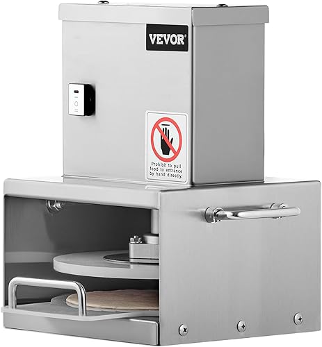 Vista 10 de VEVOR Máquina eléctrica de prensa de masa de pizza, placa de prensa de pastelería de pizza de 6 pulgadas, prensa de pan de acero inoxidable, máquina