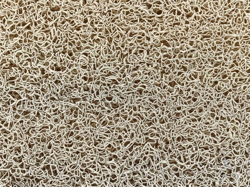 Image of TIB Cushion Noodle Mat for Home Entrance | Heavy Duty Anti-Slip Washable PVC Floor Mat for Bathroom, Kitchen, Bedroom & Office | Water Absorbent Indoor Outdoor Door Mat,Beige,4x4 Feet