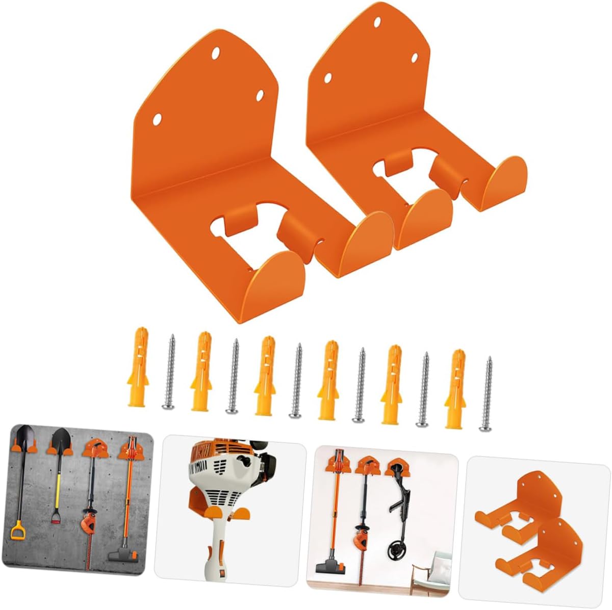 VILLCASE Heavy Duty Lawn Mower Wall Mount Hooks for Garage Storage, 2pcs Set Heavy Duty Garage Hangers for Hanging Garden Tools and Equipment