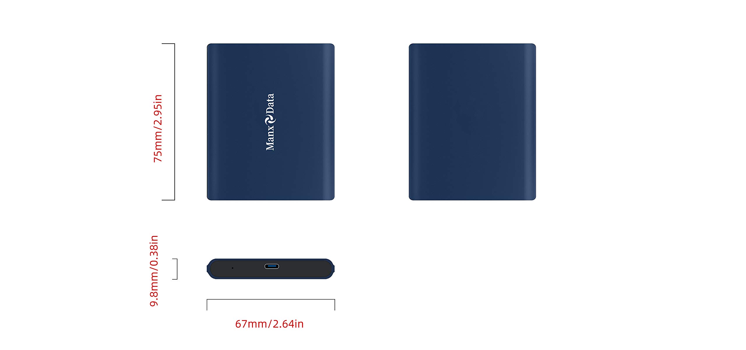 Unità a stato solido esterna USB 3.1 Gen 2 (10 Gbps, Type-C) da 256 GB (SSD portatile) compatibile con PC Windows, Mac, Smart TV, Xbox One e PS4