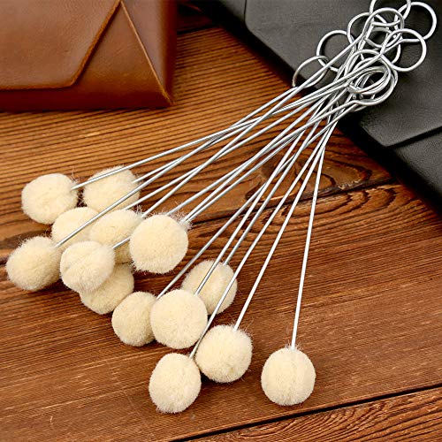 Butuze 25 Pcs Wool Daubers Wool Daubers Ball Brush Leather Dye Tool With Metal Handle Wool Daubers For Leather Dyes For Diy Crafts Projects #TOP4