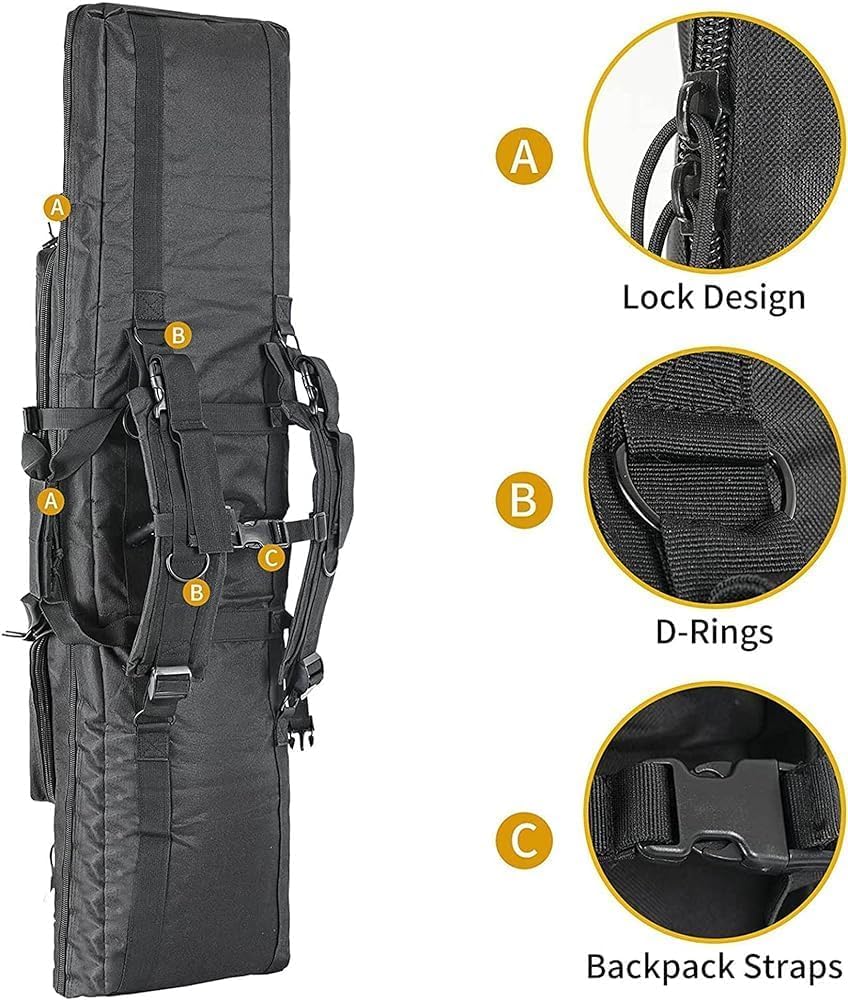 Futteral Langwaffen Waffentasche Pistolen- und Magazin Aufbewahrungsrucksack,Waffenkoffer für Langwaffen, Waffentragetasche, Schießtaschen für Gewehre,Jagdgewehrkoffer(Size:118cm/46.4in,Color:C)