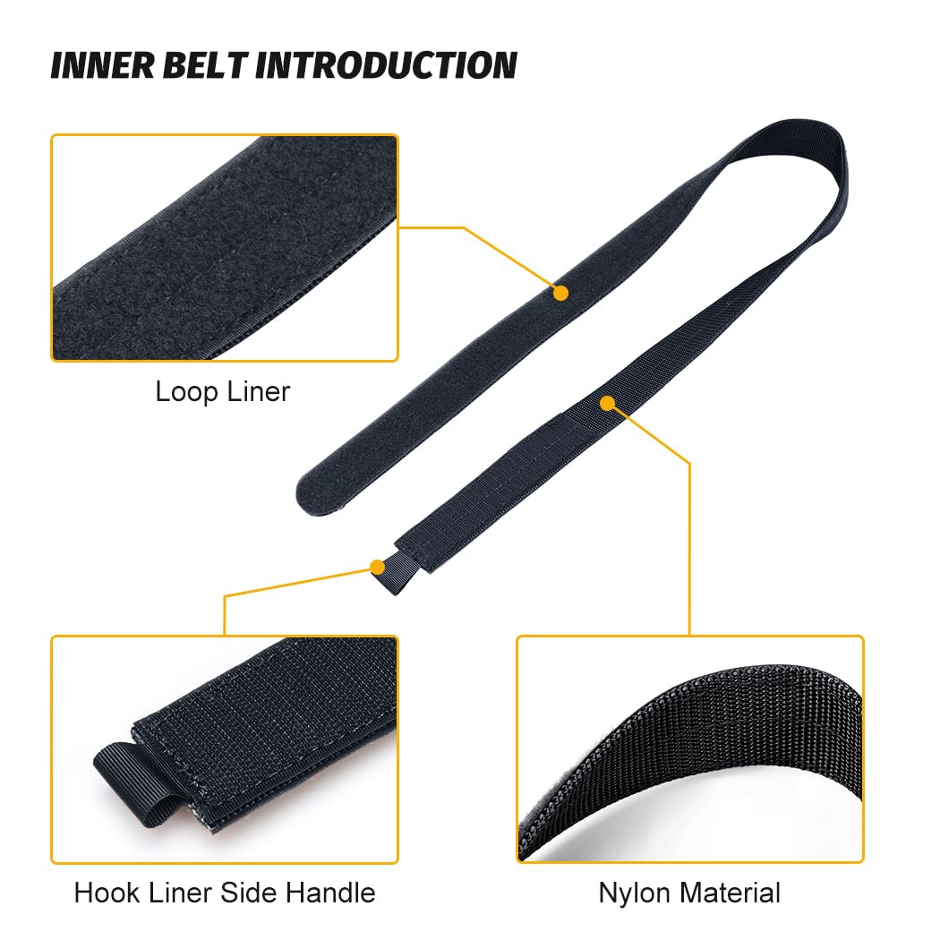 IDOGEAR Ceinture Tactique Molle 2 Pouces Dégagement Rapide Crochet Boucle 1,5 Pouce Intérieur