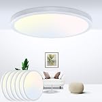4 Pack 12 Inch Black LED Flush Mount Ceiling Light Fixtures, Zemty 24W 2640lm LED Ceiling Light, 3000K/3500K/4000K/5000K/6500K 5 Color Temperatures Selectable for Bedroom Kitchen Dining Room (Black)