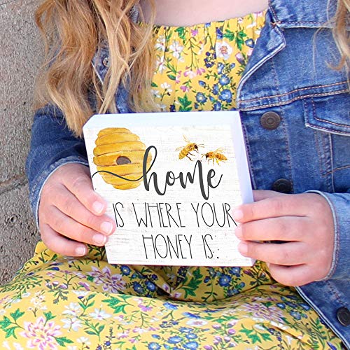 Simply Said, Inc Small Talk Sign 5.25" Wood Block Plaque Sts1295 - Home Is Where Your Honey Is #TOP2