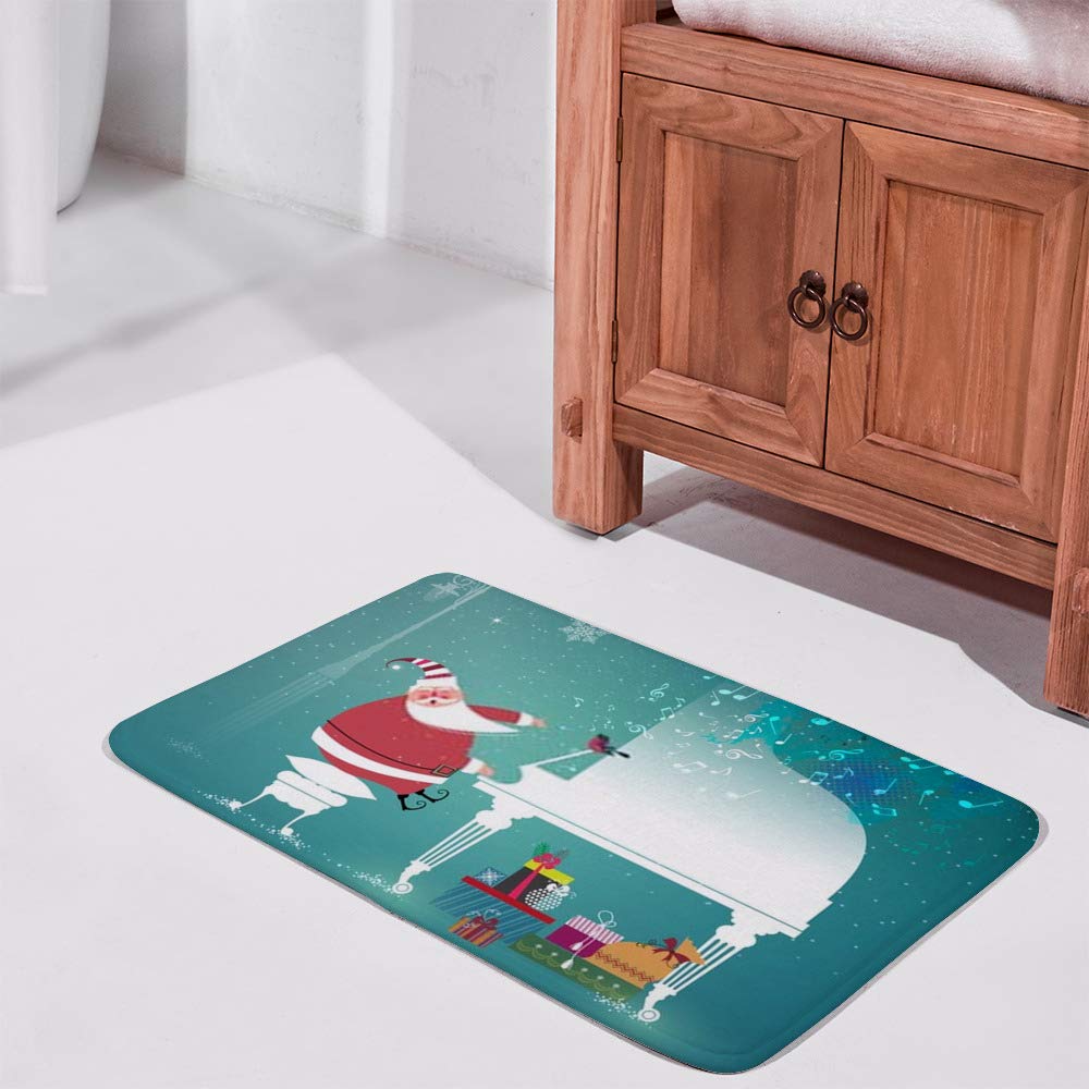 Paillasson Père Noël original tapis velours corail antidérapant et facile à nettoyer