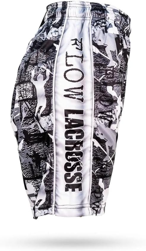 Flow Society Black & Silver Flow Lax Attack Boys Shorts - Kid Athletic - Basketball - Baseball - Hockey - Football - Lacrosse