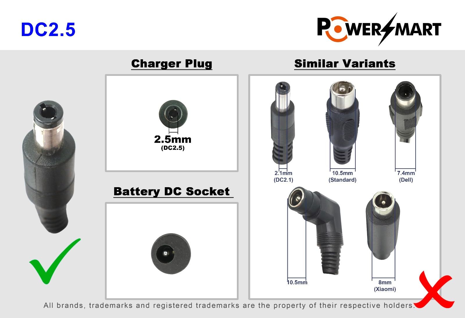 PowerSmart 2A charger for 36V battery Trekstor e.Gear EG3178, EG3168, EG3178, EG31108, with 2.5 mm plug, 42 V (output), power supply DIY & Tools