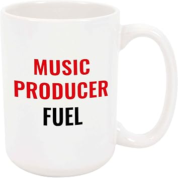 Music Producer Fuel Coffee Mug - Funny Gift Idea for Family/Friend/Coworker, Ceramic Cup, Birthday/Christmas/Holiday/White Elephant Present, 11 Oz