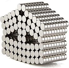 DIYMAG 200PCS Refrigerator Magnets Premium Brushed Nickel Fridge, Office Magnets, Silver, 6X3 mm