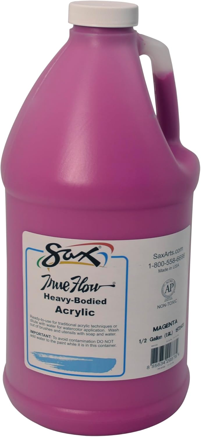 Sax Heavy Body Acrylic Paint for School and Arts and Crafts Use, Blockout White, 1/2 Gallon