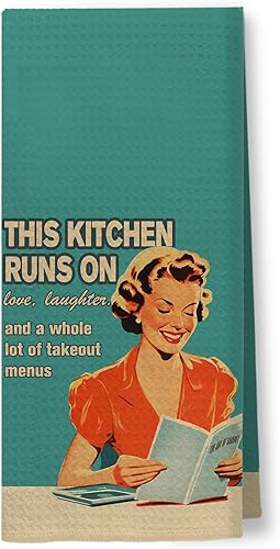 Miniatura 8 de Toallas de Cocina Divertidas "I'm Fine", Toallas Decorativas de Cocina y Té Estilo Ama de Casa Retro de los 50s, Toallas de Mano de Humor Sarcástico