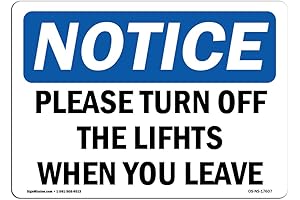 Turn Off Lights — OSHA Notice Signs Protect Your Business