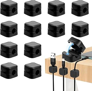 مجموعة مشابك كابلات مغناطيسية قابلة للتعديل من جيجنز، منظم كابلات مغناطيسي ذاتي اللصق لكابلات الشحن وHDMI وUSB وكابل الصوت