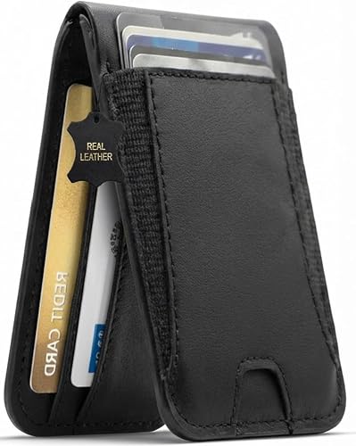 Genuine Leather Magsafe Wallet,10 Card Holder With Stand, Slim Magnetic Wallet M