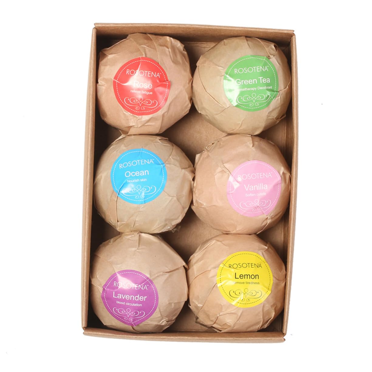 Healeved 6 Pack Organic Bath Set Epsom Salt Bubble Balls Balls Handmade for Relaxation Travel Spa