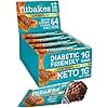 Fit Bakes 64 Calories Salted Caramel Bars, Diabetic Chocolate Keto Snack, 1 Net Carb Low Sugar Chocolate Crunch Cakes (12x19g) Biscuits Diabetic Sweets & Treats, Low Calorie Snack, Fitbakes