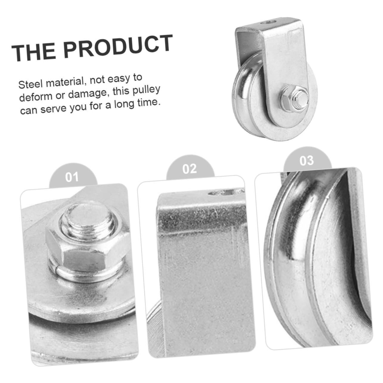 ULTECHNOVO 4pièces Poulie De Levage Acier Bloc Simple Pour Système De Mouflage De Capacité Installation Facile Pour Industriels Et
