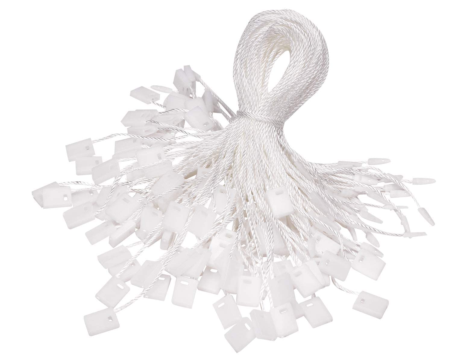 1000 Pièces Attache Etiquettes Vetement, Etiquettes à Duspendre Volantes, Hang Tag String Prix Avec Fermoir Verrou Pour Accrocher Etiquettes Bijoux Vêtements Accessoires De Bagages, 19.5CM (blanc