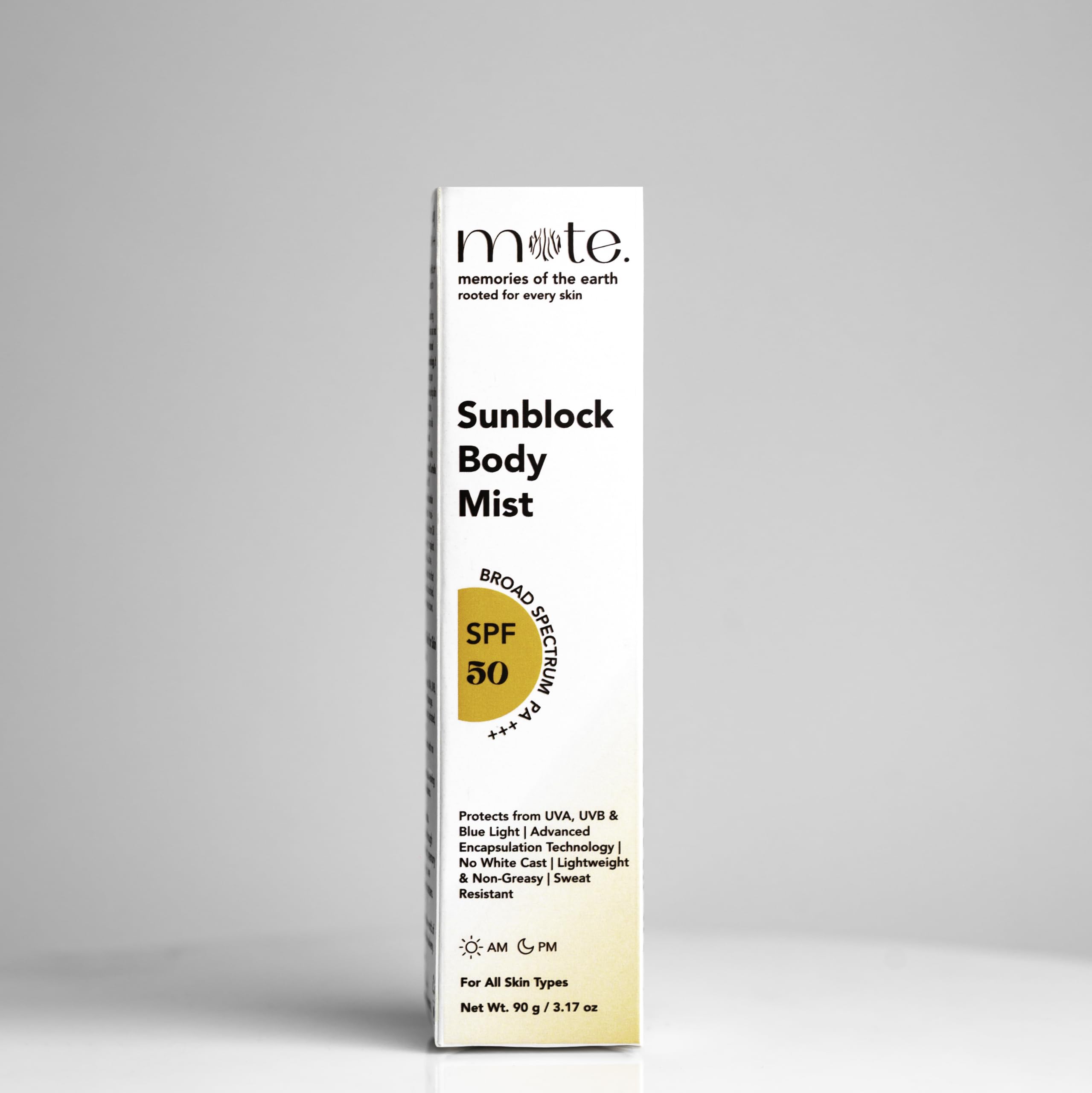 MOTE Sunblock Body Mist SPF 50 PA+++, Lightweight Spray, Daily Defense, All Skin Types, 90g, For Women and Men-image-25