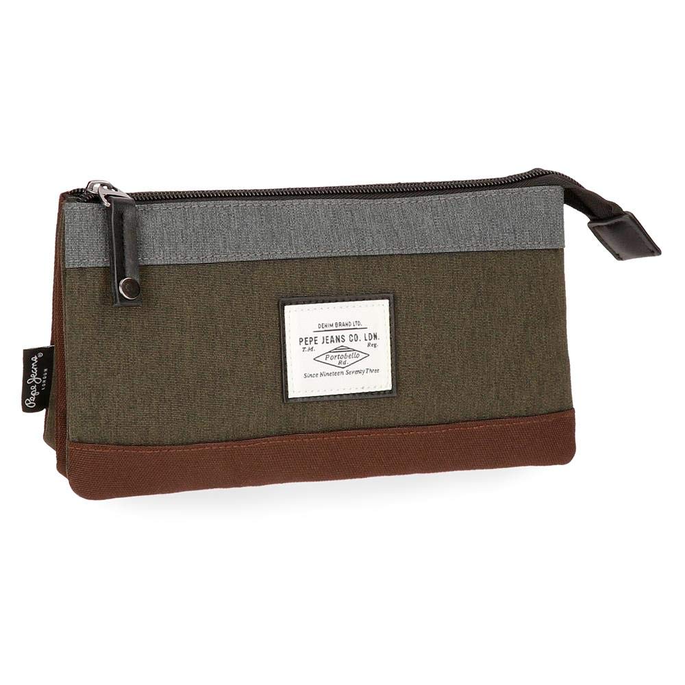 Pepe Jeans Roy Estuche tres compartimentos, color Verde