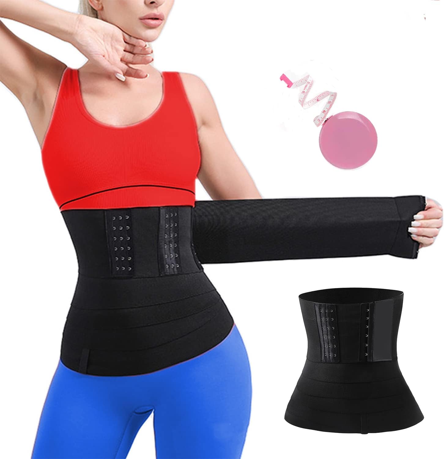 MYTISUN 2022New Waist Trimmer for Women, Waist Trainer for Women Slimming Body Shaper, Adjustable Comfortable Back Braces for Lower Back Pain Relief Invisible Wrap Waist Trainers，Gym Accessories Black