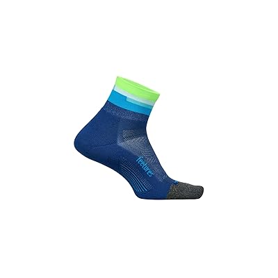 Feetures Elite Ultra Light Quarter Crew Cut Socks Shoes Surfboard Blue