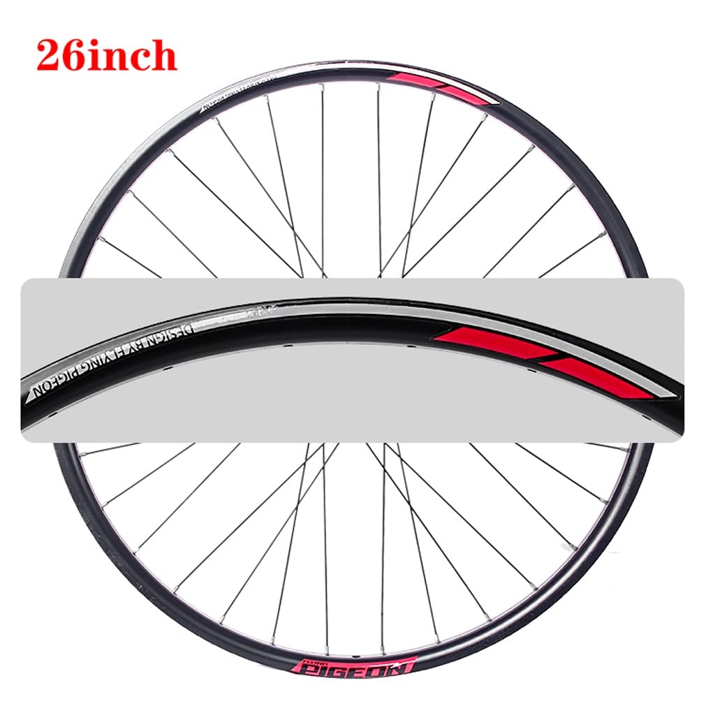 Juego de Ruedas para Bicicleta de montaña de 26'' con Freno de Disco, llanta MTB de liberación rápida, Juego de Ruedas Delanteras y traseras, buje de 32 Orificios para piñón Fijo d